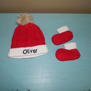 Mark & Graham Cable Knit Santa Hat & Bootie "Oliver" (N-7)